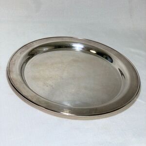 VINTAGE Silver Serving Plate Platter Tray Genuine Metal Charger Entertaining